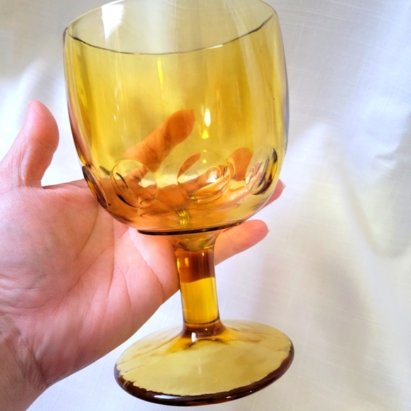 Vintage Barlett Collins Amber Goblet - Picture 2 of 6